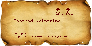 Doszpod Krisztina névjegykártya