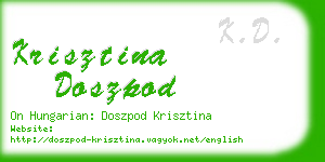 krisztina doszpod business card